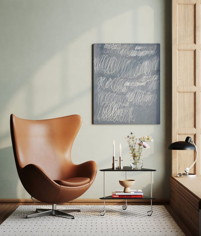 Fritz Hansen Het ei - leer Essential walnoten - zwart