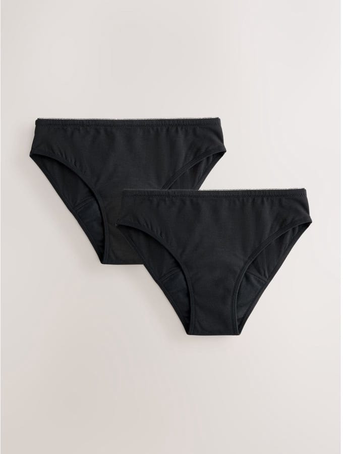 Next - Meisjes - Set van 2 menstruatiebikinislips - Zwart