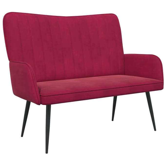 vidaXL - 2-Zits - Sofa - Wijnrood - 115 - x - 61 - x - 87 - cm - fluweel