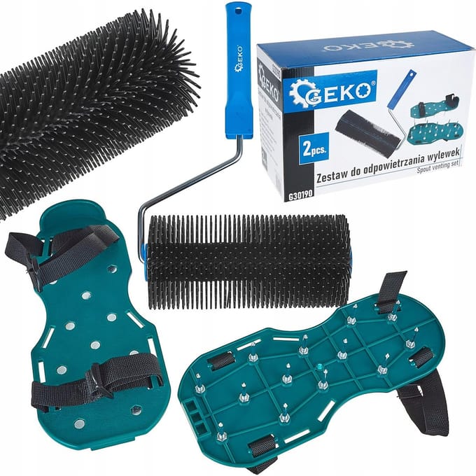 GEKO 2-delige venting set - gladde afwerking - 230 mm roller - spijkers 28 mm - spijkerschoenen