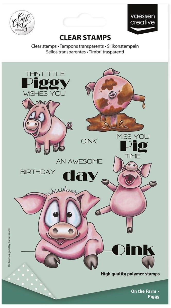 Clearstamps Piggy On the farm - Carla Creates