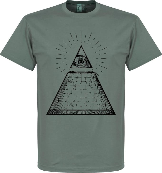 Alziend Oog T-Shirt - Donkergrijs - S