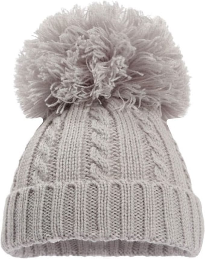 Soft Touch Babymuts Elegance Pompom Acryl Grijs Maat M