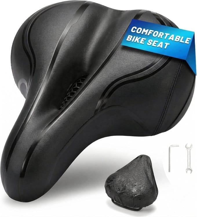 BOTC Fietszadel - Unisex - Extra Comfortabel - Inclusief waterdichte zadelhoes - Ventilerend