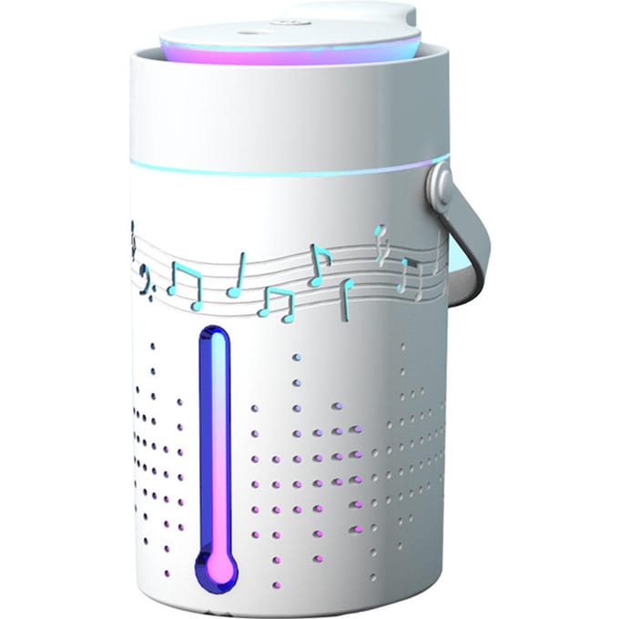1000 ml mistluchtbevochtiger diffuser met Bluetooth-luidspreker Kleurrijke lichtstille luchtbevochtiger essentieel wit