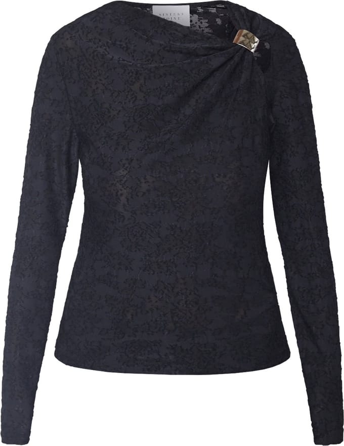 SISTERS POINT Vieda-ls - Dames Top - Black - Maat L