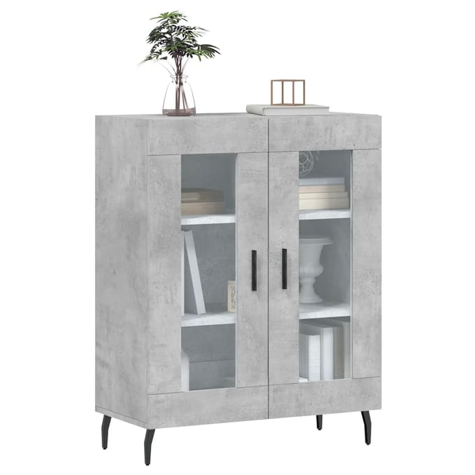 vidaXL - Dressoir - 69,5x34x90 - cm - bewerkt - hout - betongrijs