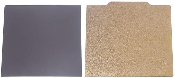 Dubbelzijdig Textured PEI Blad 355mm x 355mm met Flexibele Stalen Constructie voor 3D Printen van PLA, ABS, PETG en TPU