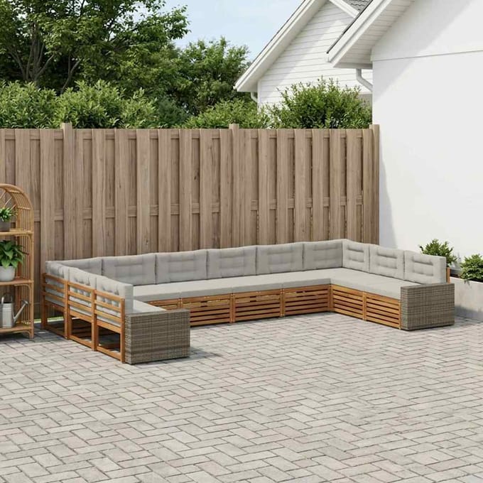 vidaXL - Sofa-Sets - 10 - st - Massief - Acacia - Hout