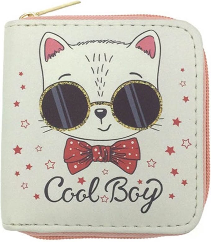 AMODI - Portemonnee Kinderen - Meisjes portemonnee - Compact - Cadeau - Modern - Nieuwe Mode - Wit