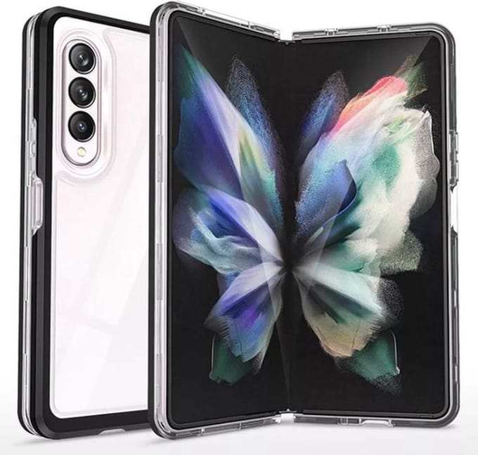 HB Hoesje Geschikt voor Samsung Galaxy Z Fold 4 - Transparant - Heavy Duty Armor Back Cover Case