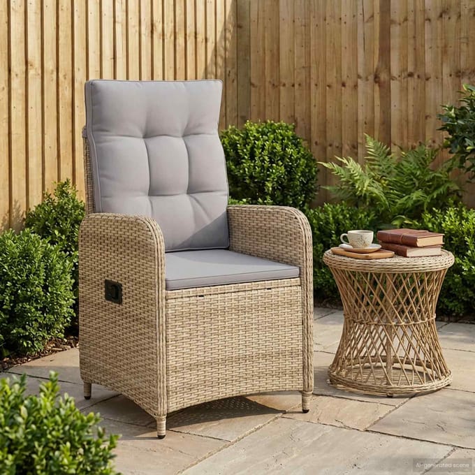vidaXL - Ligstoel - voor - Tuin - Beige - en - Lichtgrijs