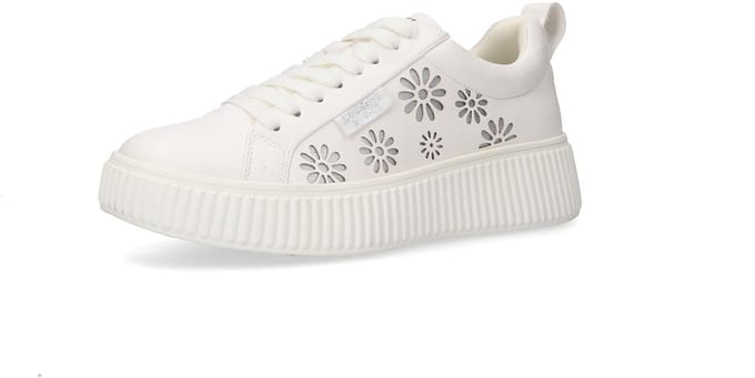 Dockers by Gerli dames plateau sneaker 55KJ206-610500 veterschoen wit