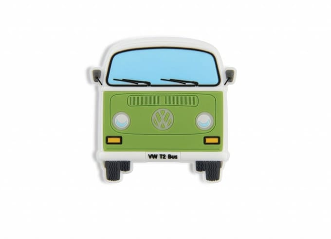 VW T2 Bus Rubber Magneet - Voorkant/groen