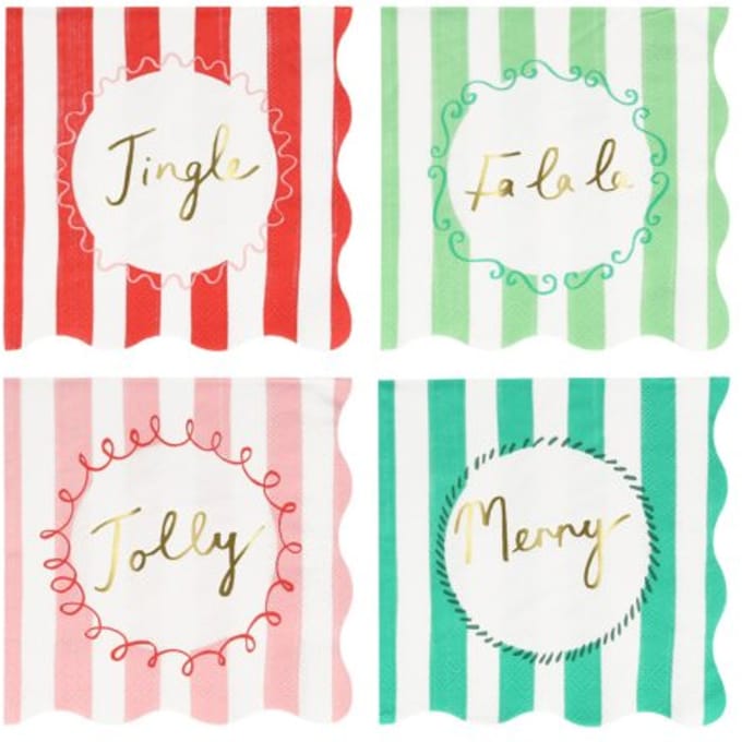 Meri meri kerst - servetten stripes small