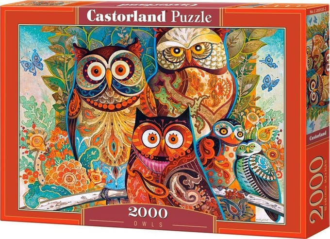 Castorland Owls – Puzzel – 2.000 stukjes – Satijnen afwerking – Perfecte pasvorm – Europese kwaliteit
