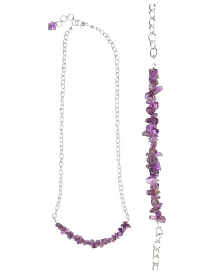 Amethist bar ketting