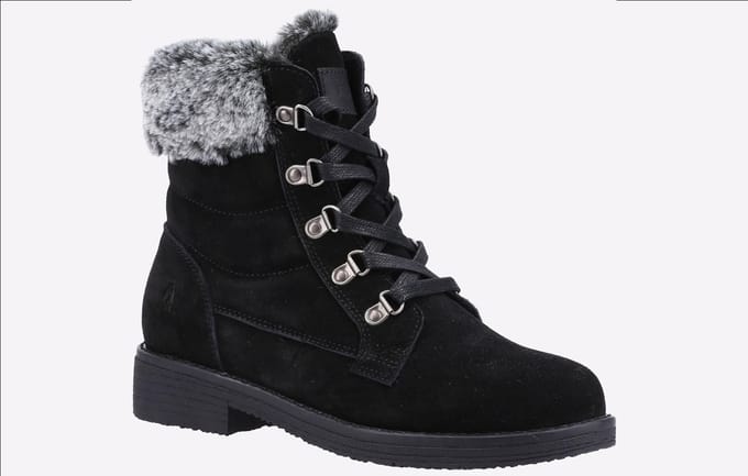 Hush Puppies Florence Leren Dames Zwarte Laarzen
