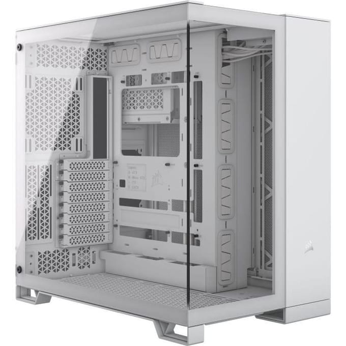 Boîtier PC - CORSAIR - 6500X  Tempered Glass Mid-Tower Dual Chamber - Blanc
