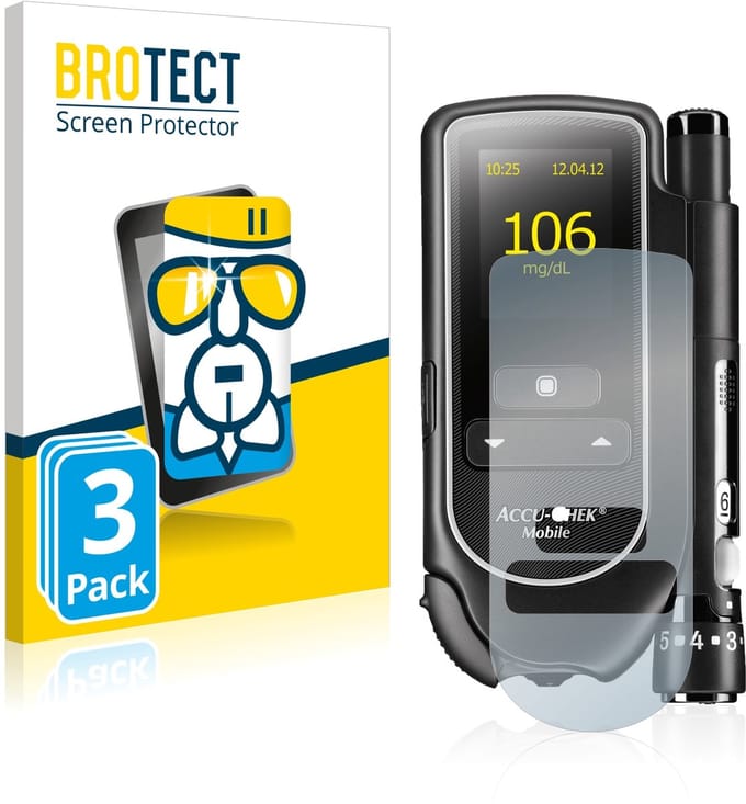 Screenprotector 3 Stuks voor Accu-Chek Mobile Beschermglas transparant