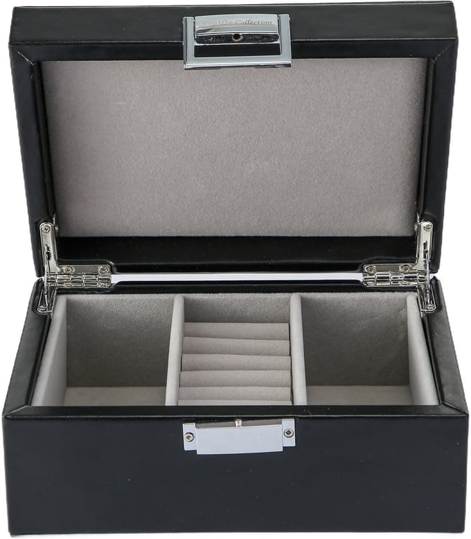 Emilie collection - sieradendoos - luxe juwelendoos - zwart - beautycase - maat small