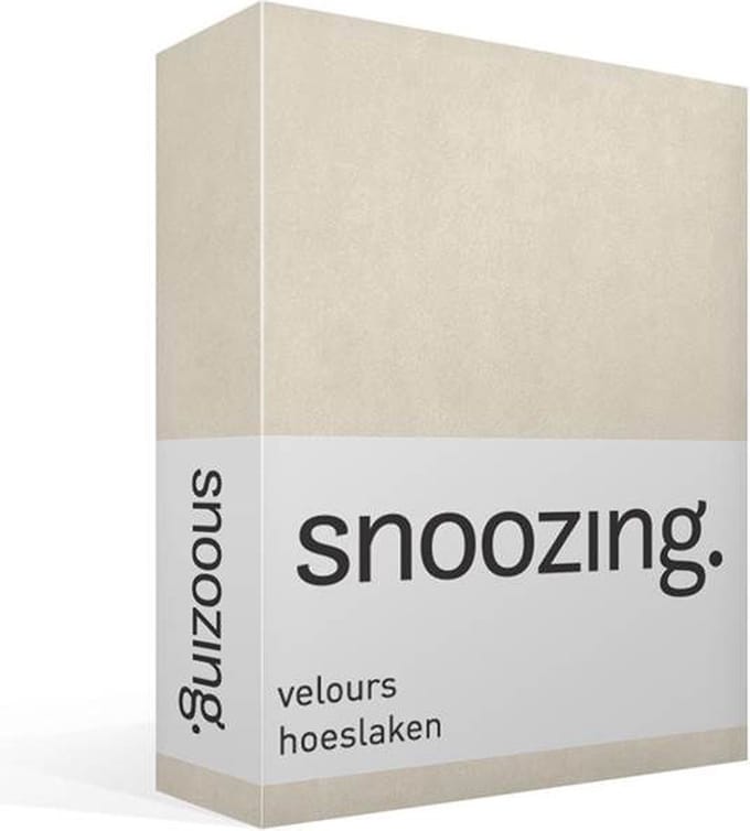 Snoozing velours hoeslaken - Extra breed - Ivoor