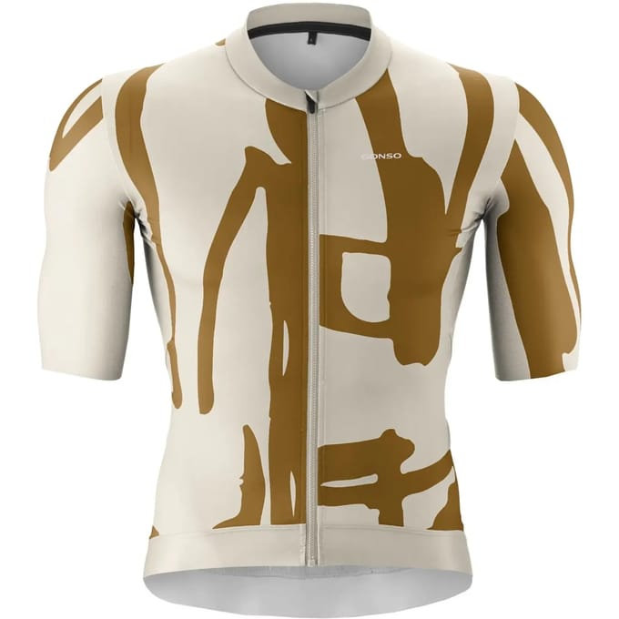 Gonso Road Print Korte Mouw Wielertrui Wit M Man