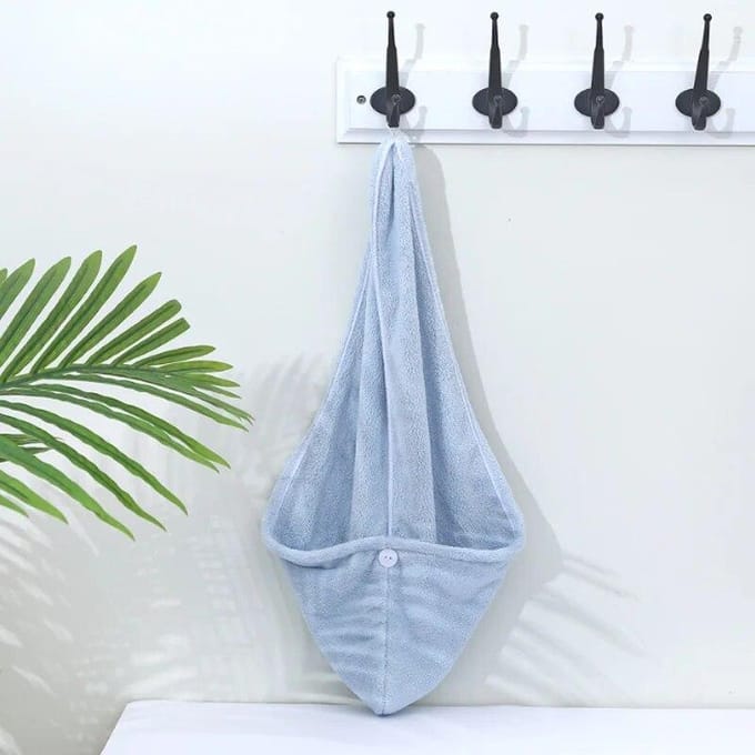 Bonnet de bain absorbant pour cheveux secs - Serviette de bain à séchage rapide pour femmes - Serviette de bain épaisse pour cheveux secs gris