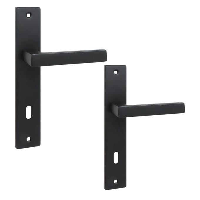 Poignée de porte intérieure sur rosace longue 90 mm pour clé Rando Noire Kuchinox Kra_916A