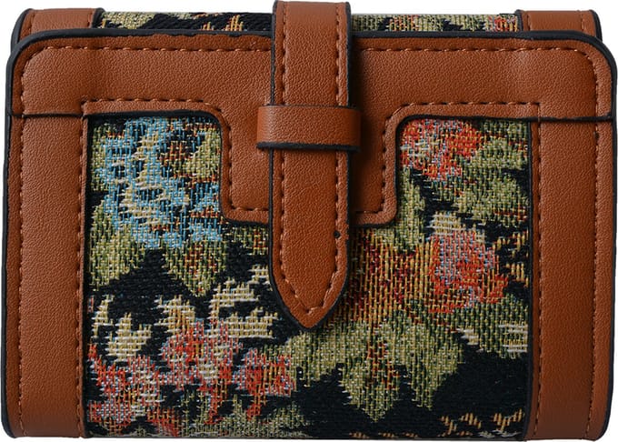 Juleeze Portemonnee 14x10 cm Zwart Polyester Bloemen