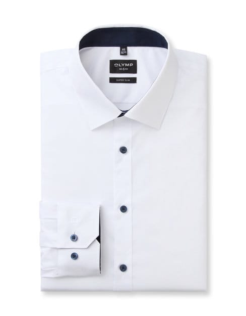 OLYMP No. Six Overhemd, Super Slim, Urban Kent, Wit