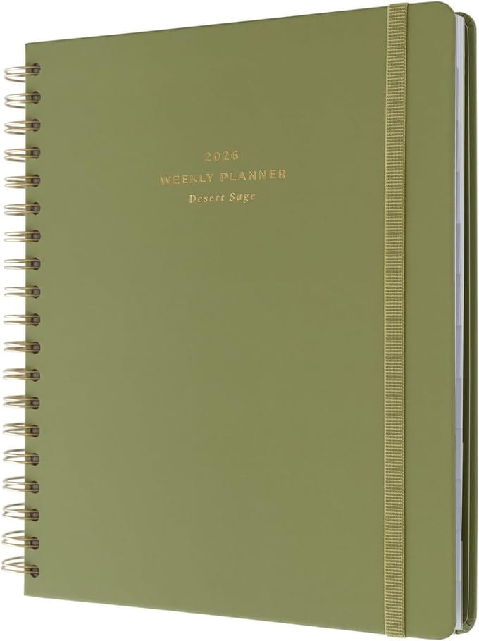Famanu - Academic Diary 2025-2026 Week To View - Desert Sage | Academic Planner 2025-2026 Met Stickers & Tabs, Student Essentials Voor...