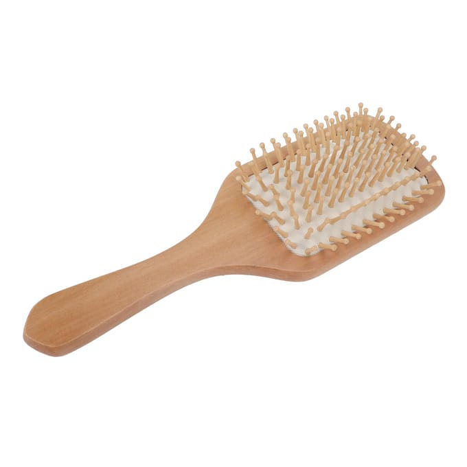 Houten Haarborstel Draagbaar Thuis Salon Ergonomisch Massage Ontwarrende Paddle Borstel Haarstyling Tool beige