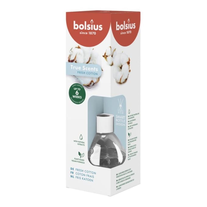 Bolsius - True Scents - Geurstokjes - 60 ml - Fresh Cotton