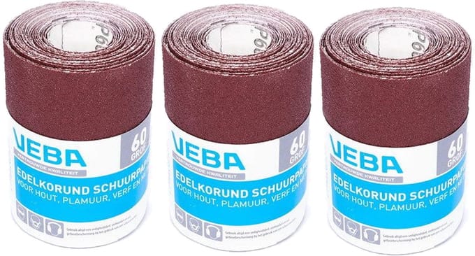 3x Veba Schuurpapier Rol Korrel 60  - Voordeelverpakking