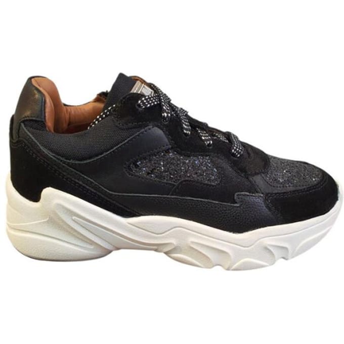Braqeez 425960-489 Meisjes Lage Sneakers - Zwart - Leer - Veters