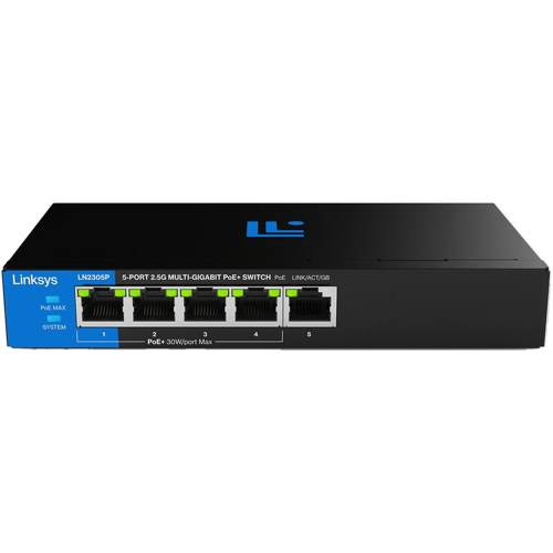 Linksys LN2305P – Netwerk Switch – Unmanaged PoE+ – 2500 Mbps – 5-poorts