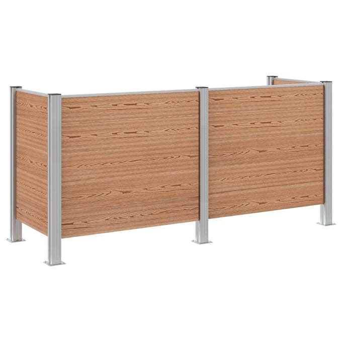 vidaXL - Afvalbak - Schutting - Bruin - 237 - x - 85 - x - 115 - cm - Aluminium - en - WPC