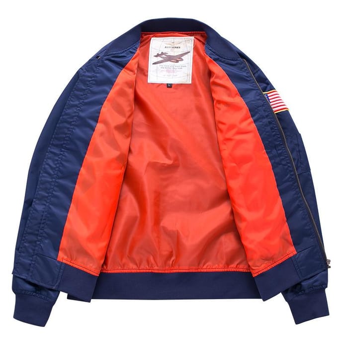 Dunne Flight Jacket Heren Casual Opstaande Kraag Jas Amerikaans Lente en Herfst Plus Size Plus Size Jas L red