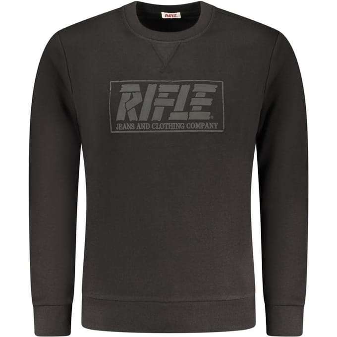 Rifle Zwarte Katoenen Heren Sweatshirt