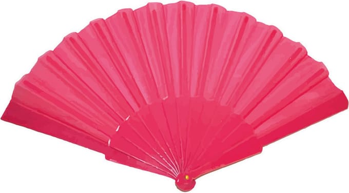 Handwaaier/Spaanse waaier - roze - polyester - Verkoeling in de zomer - 41 x 22 cm