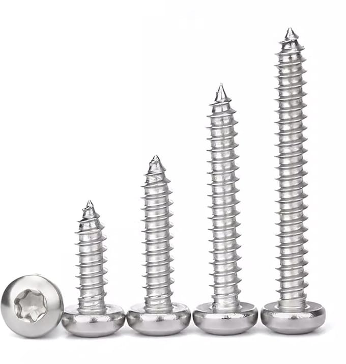 RVS Torx Houtschroeven M4 x 30 mm met Lenskop | Volledige Schroefdraad | 50 Stuks