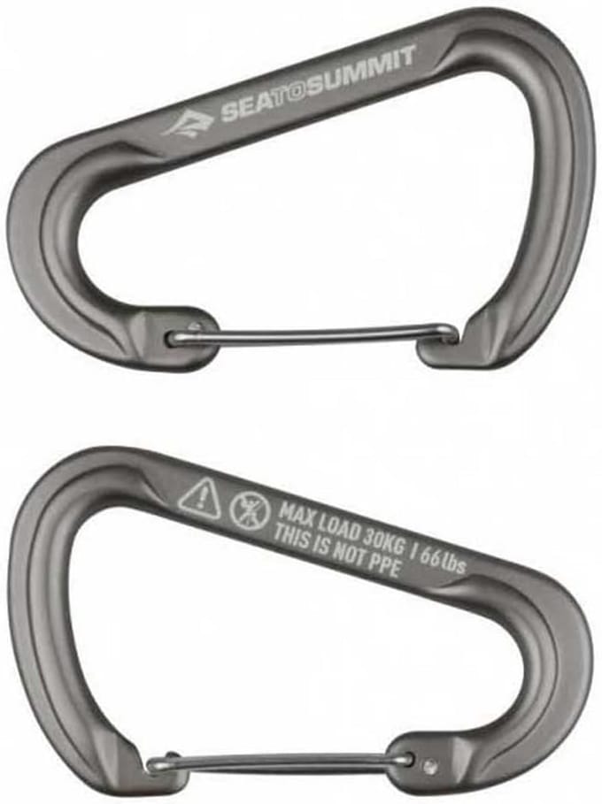 Set van 2 Grote Karabijnhaken met Kliksluiting - Aluminium en RVS