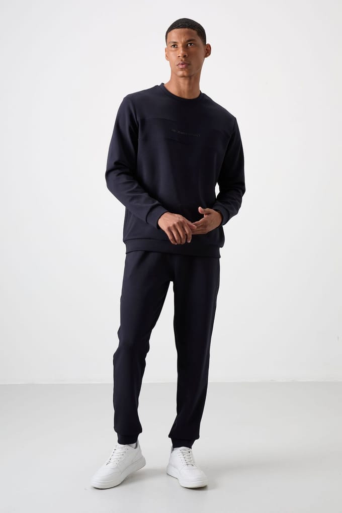 Geprinte Fleece Sweatshirt en Broek Set