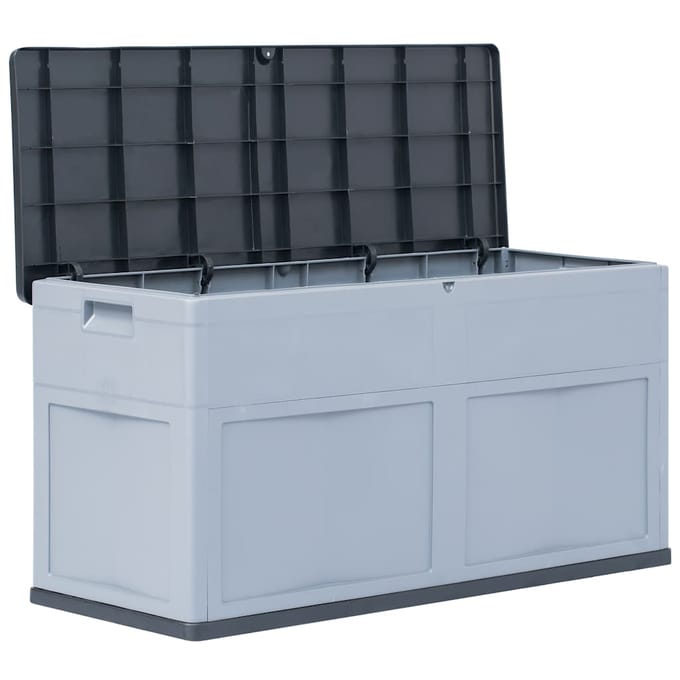vidaXL - Opbergkist - 320 - L - grijs - zwart