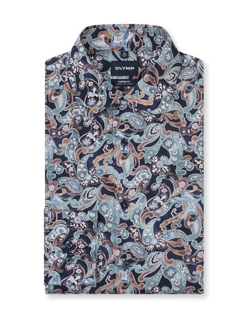 OLYMP Luxor Overhemd, Modern Fit, New Kent, Marineblauw