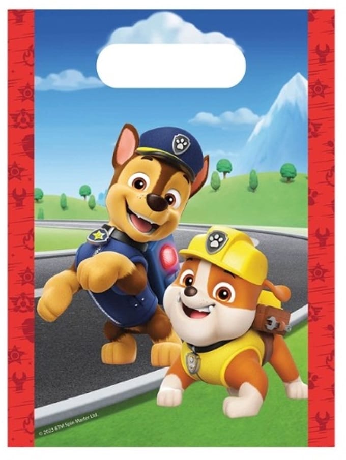 Paw Patrol - Giftbag- Rood - Tas - Kinderen ( 4 stuks)