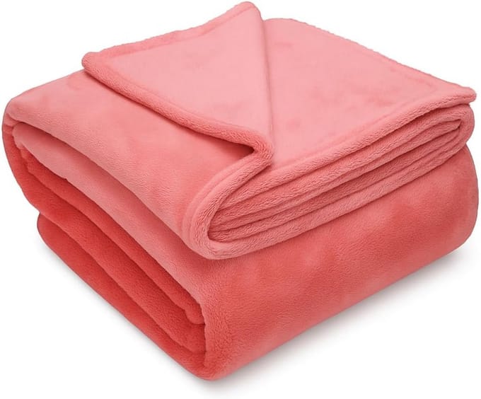 Dekentafel Fleece deken rechthoekig Oudroze 150x200 cm
