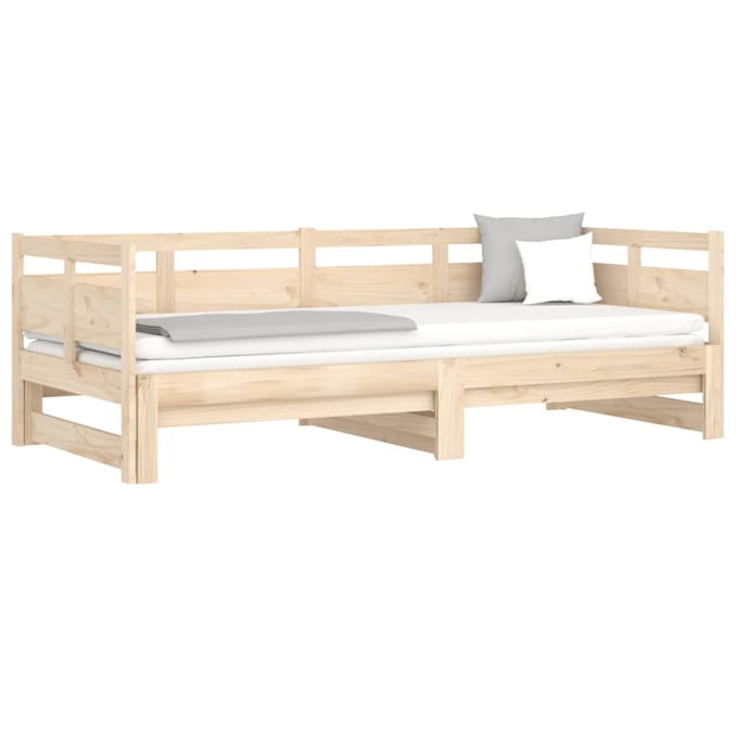 vidaXL - Slaapbank - uitschuifbaar - massief - grenenhout - 2x(90x190) - cm