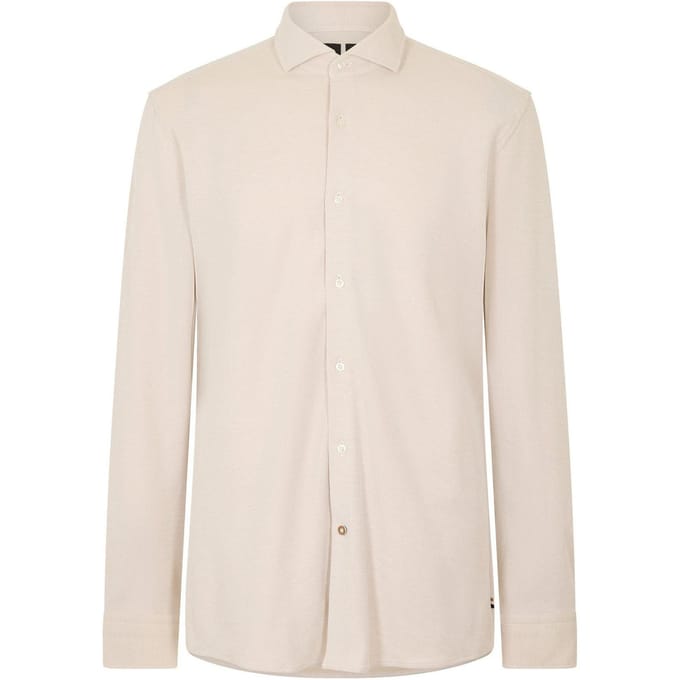 Boss Heren Hank Oxford Spread Collar Shirt (Licht Beige)